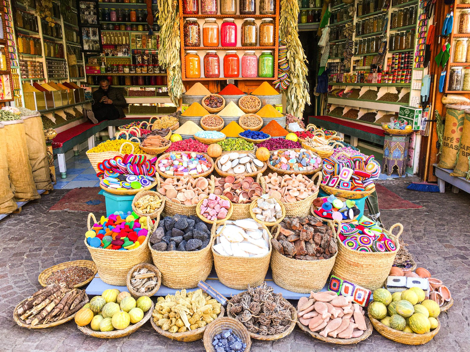 Traditional souks and artisan workshops in Marrakech Medina