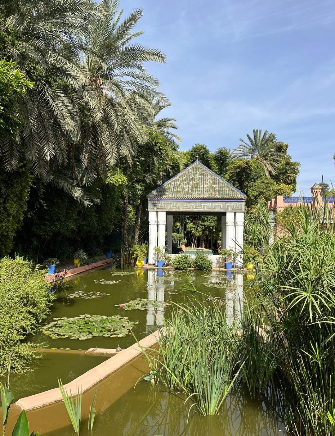 Beautiful corner inside Le Jardin Secret in Marrakech Medina