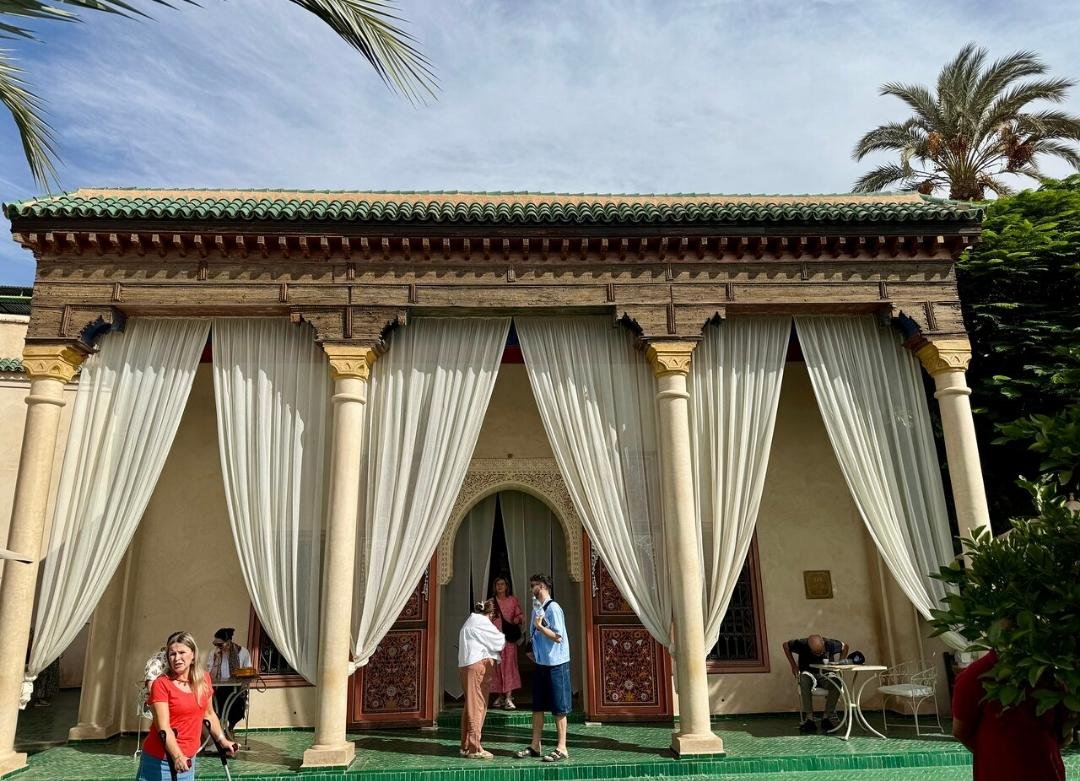 Beautiful courtyard inside Le Jardin Secret in Marrakech Medina