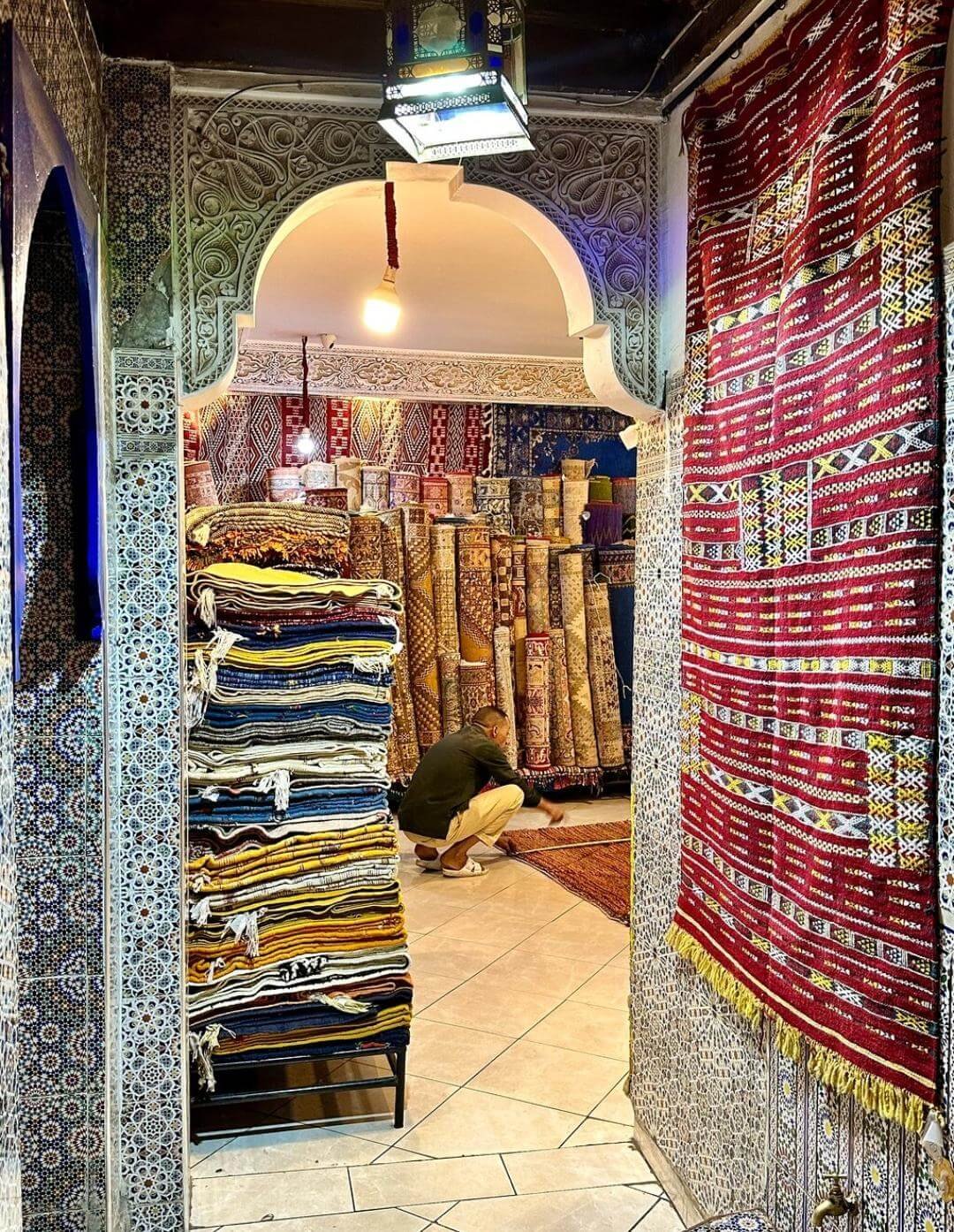 Traditional Moroccan artisan workshop in Marrakech Medina