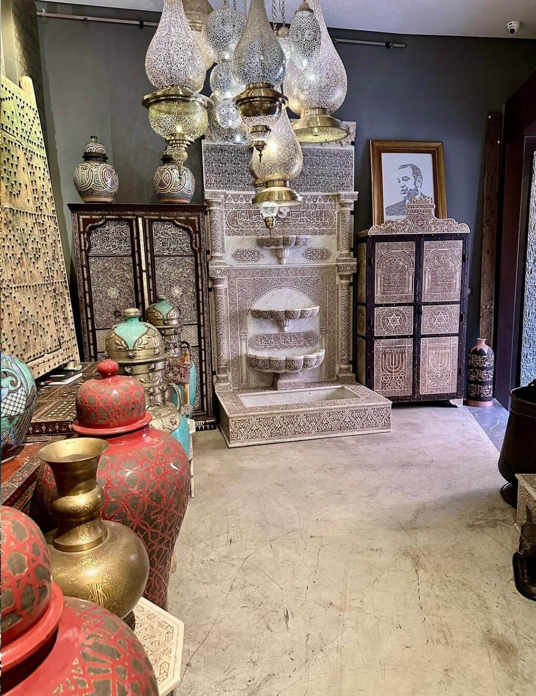 Handmade Moroccan lanterns inside Marrakech Medina