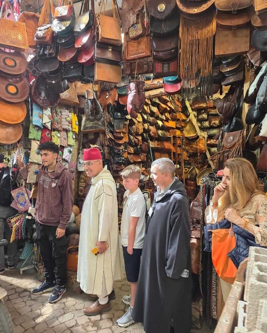 Travelers enjoying a private half-day Marrakech Medina guided tour