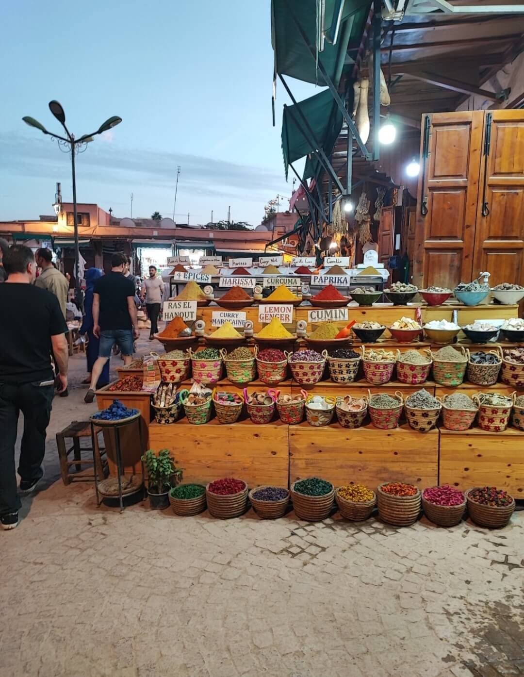 Traditional Moroccan spices stall in Marrakech