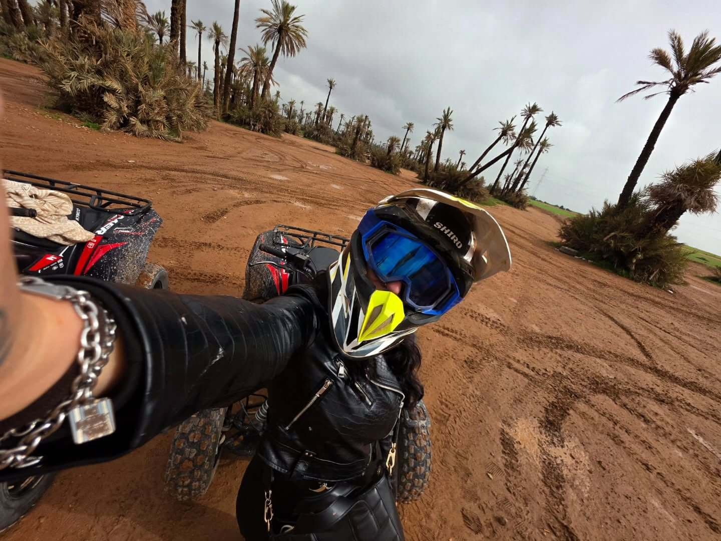 Close-up of a quad bike parked in the Agafay Desert
