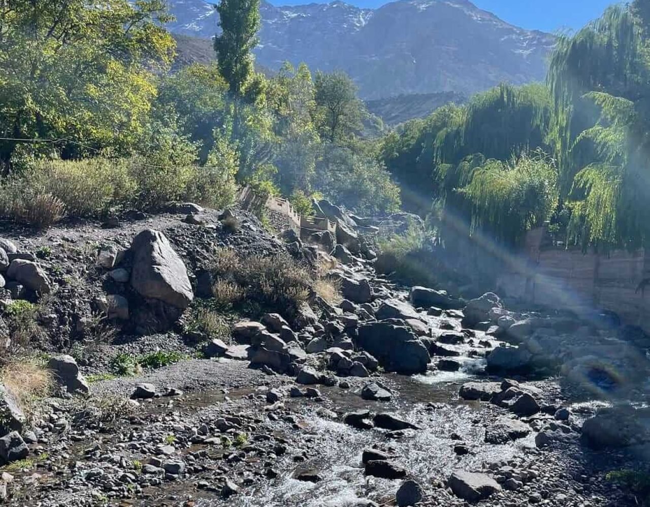 Panoramic view of the Atlas Mountains and valleys near Imlil