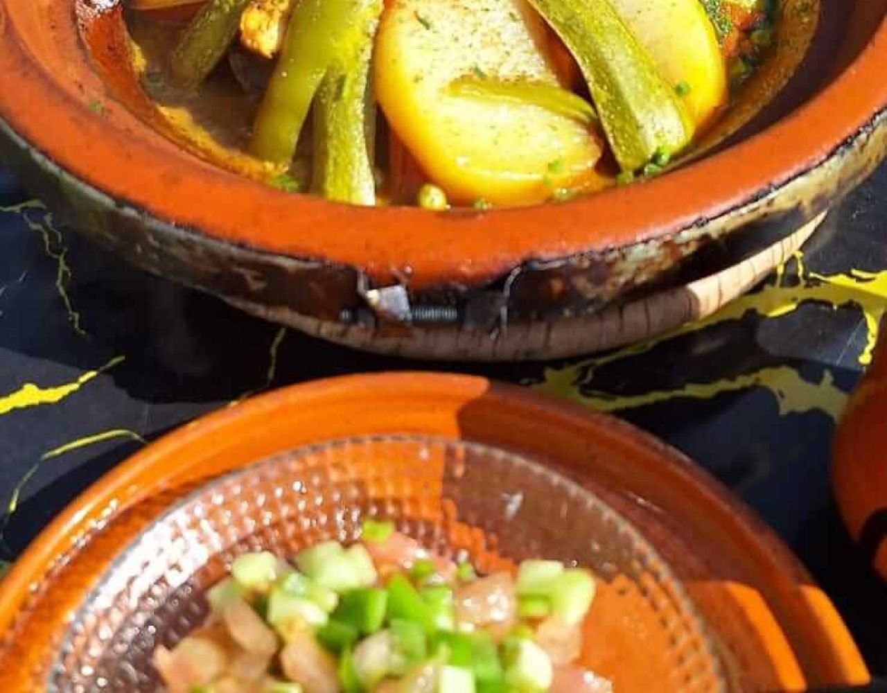 Traditional Moroccan tagine cooking in the Atlas Mountains