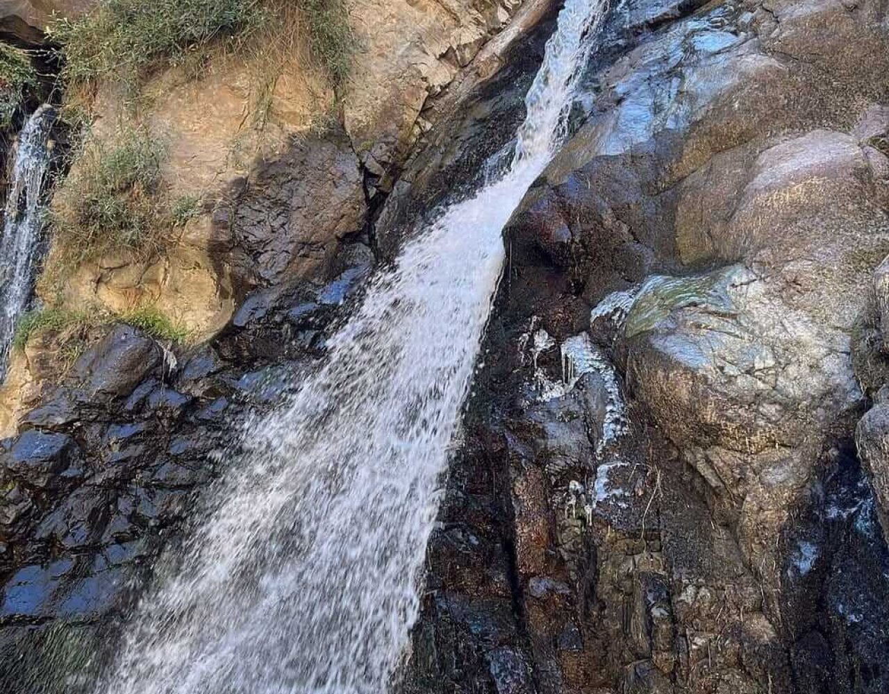 Small waterfall flowing near Imlil in the Atlas Mountains