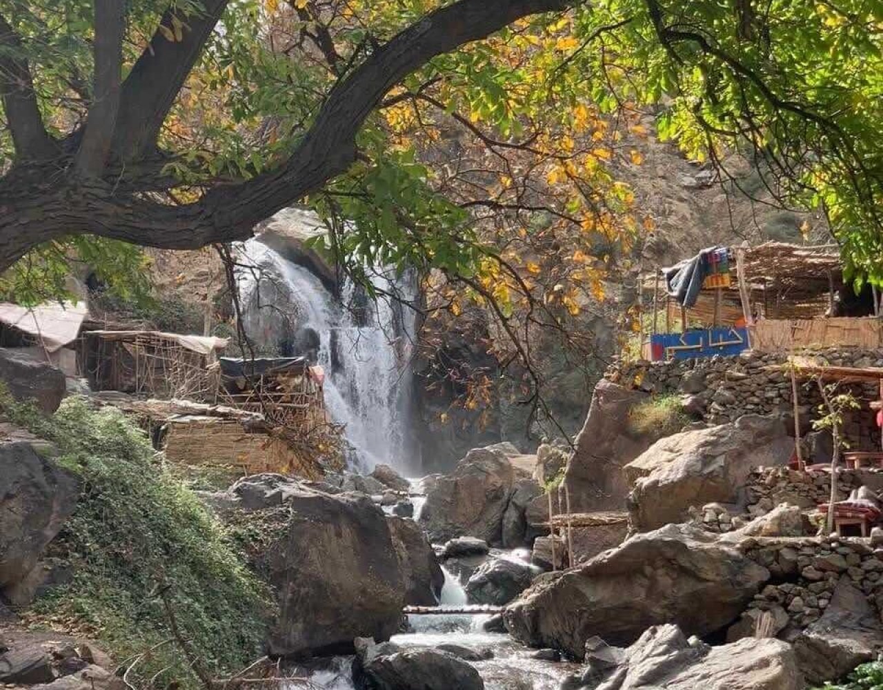 Mountain stream and rocks in the Imlil Valley
