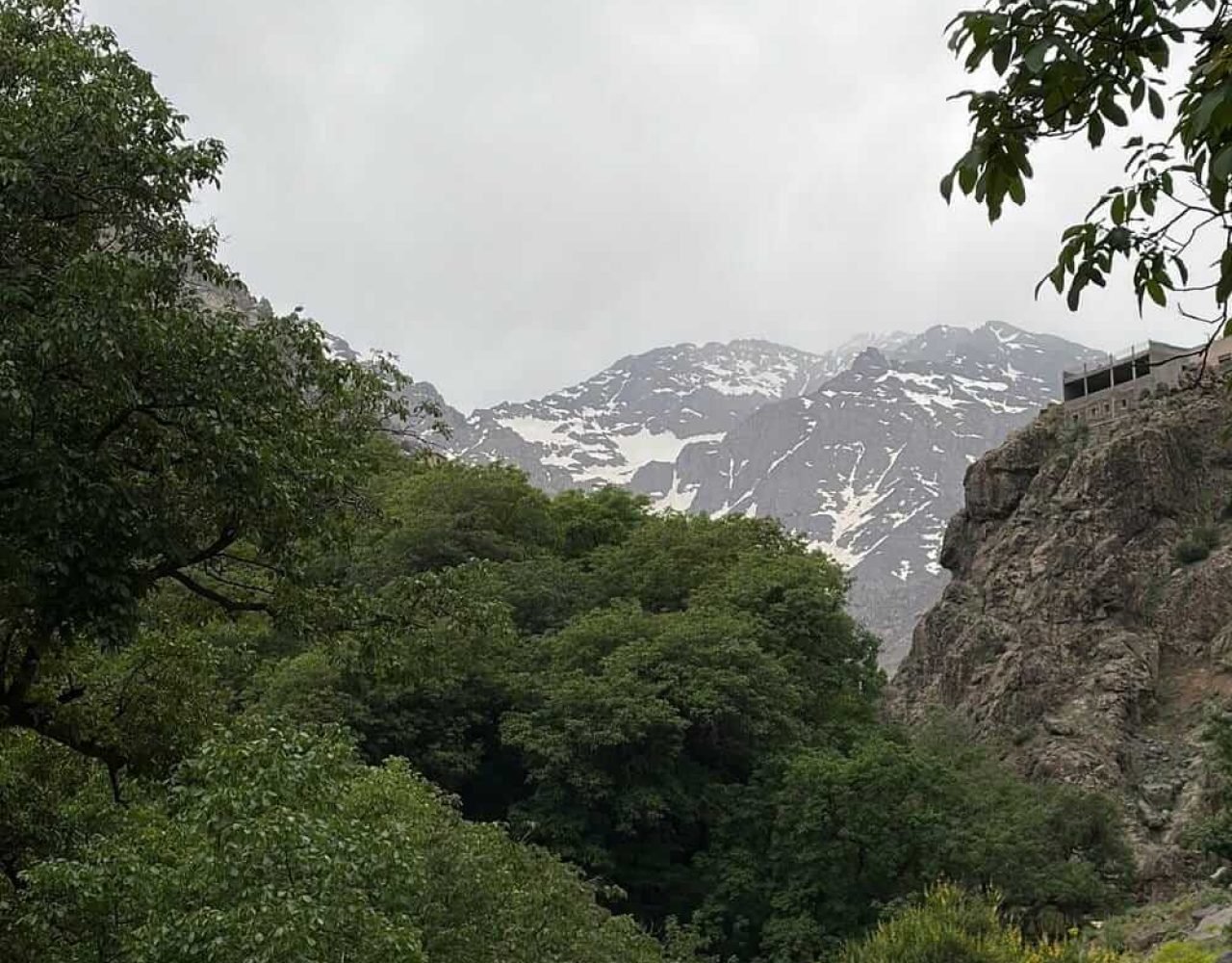 Panoramic view of the High Atlas Mountains near Imlil, Morocco