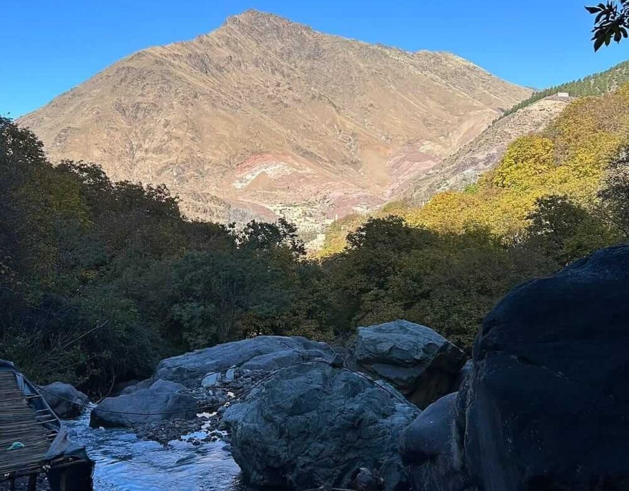 Mountain peaks and valleys around Imlil in Morocco
