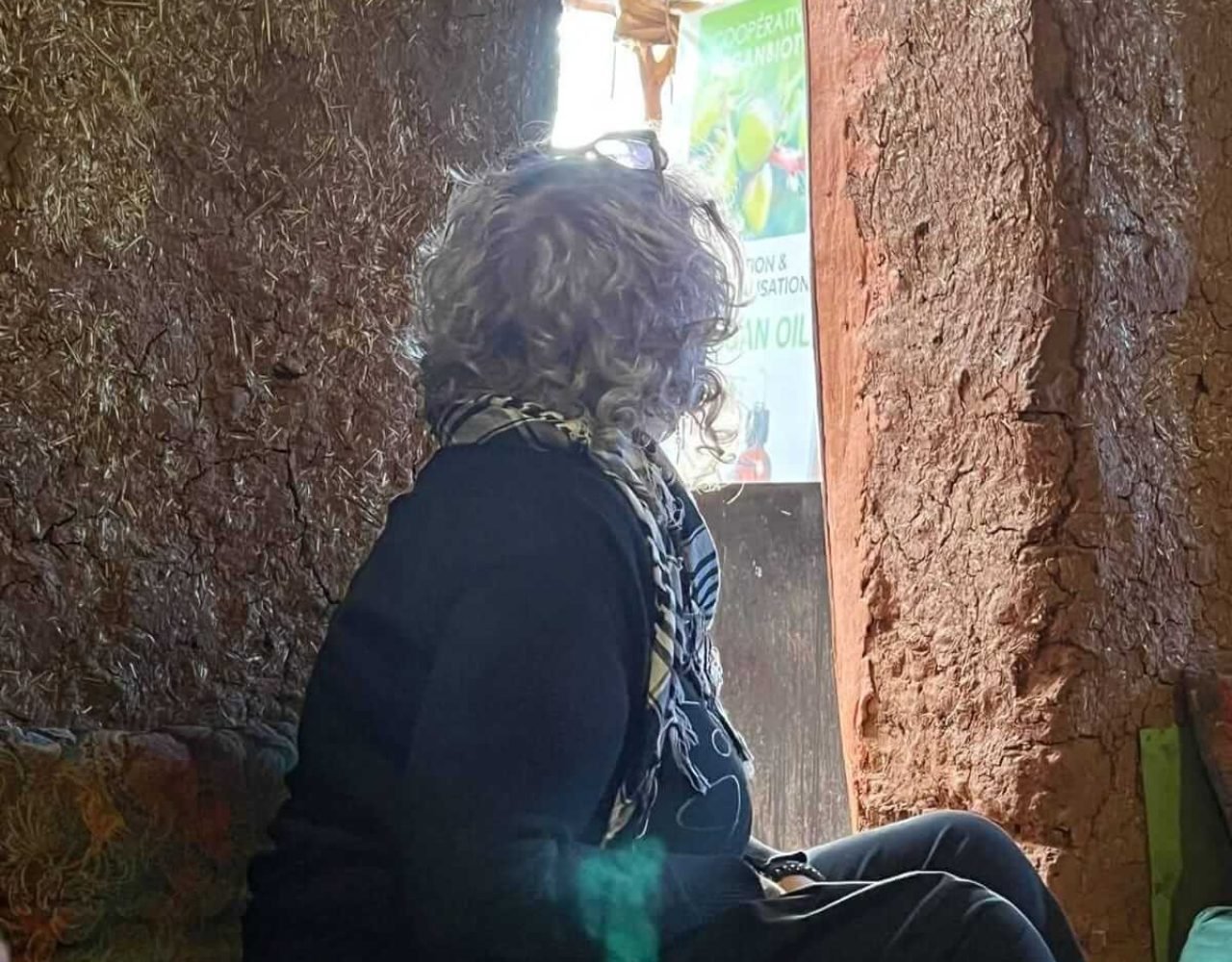 Traveler inside a traditional Berber home in Imlil