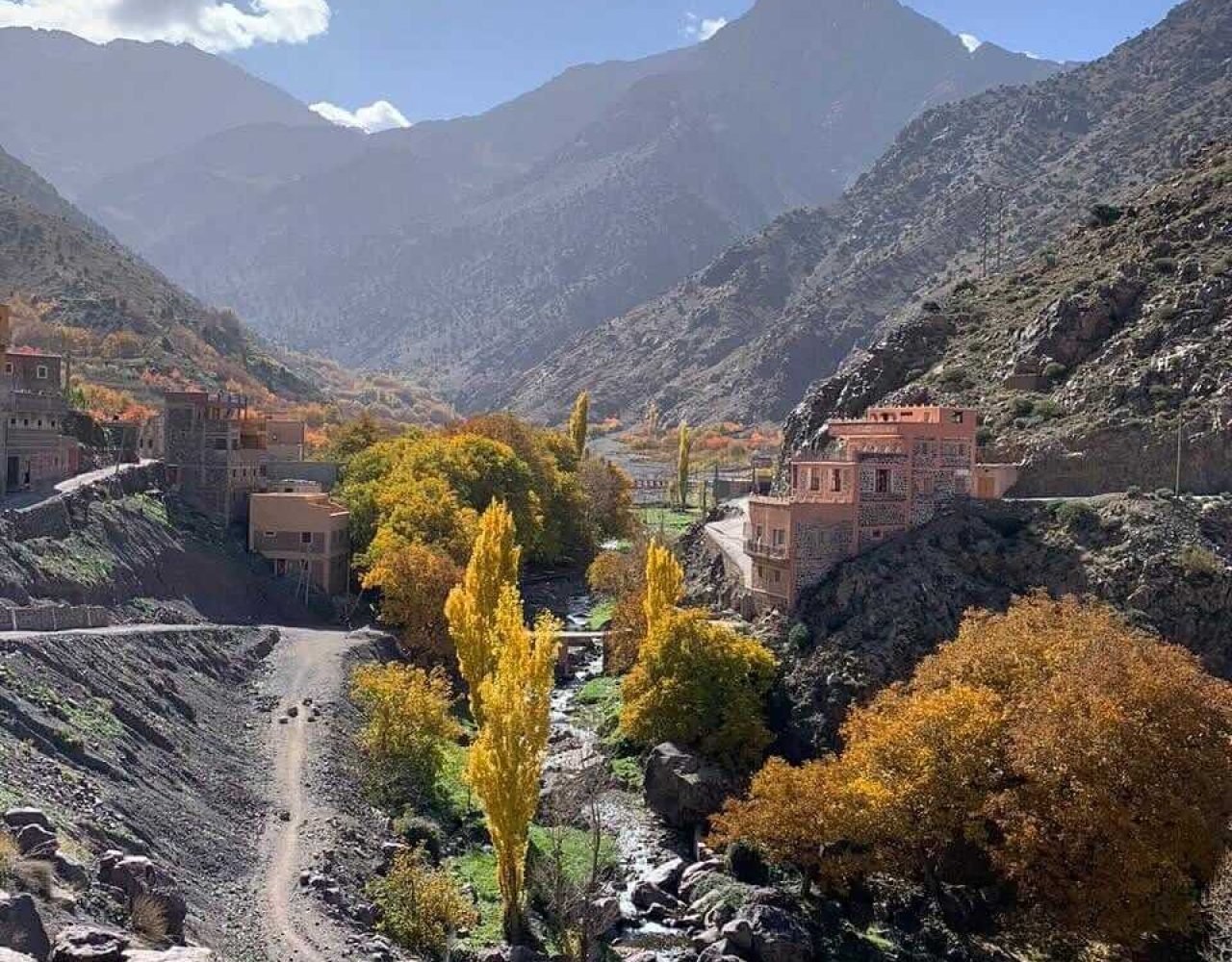 Mountain peaks surrounding Imlil in Morocco