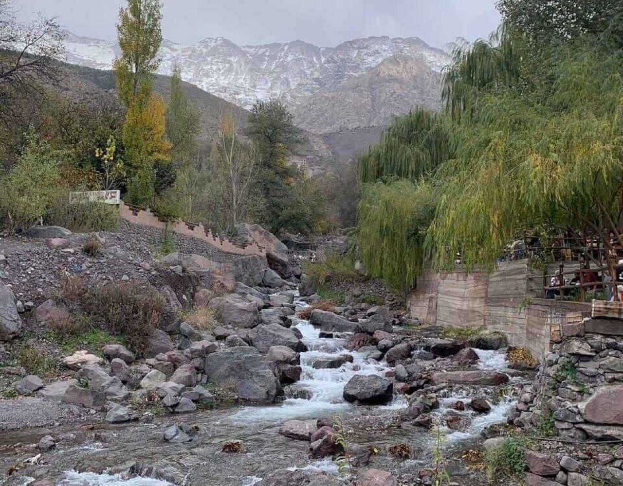 Green valley landscape in the Imlil Atlas Mountains