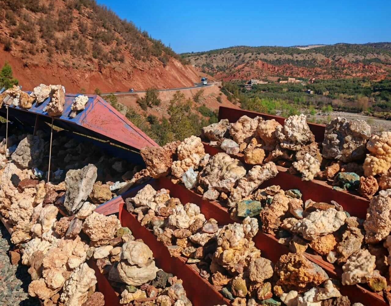 Piles of natural rocks in Ourika Valley
